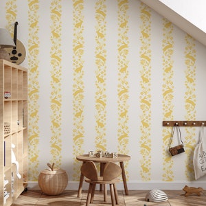 Bunny stripes - yellow on white
