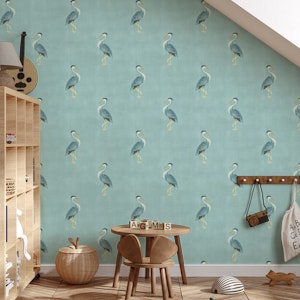 Heron Pattern - Baby Blue