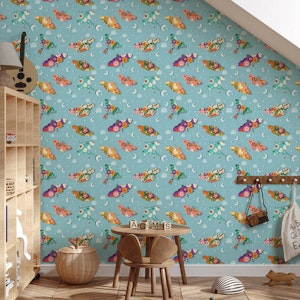 Lunar Blossoms and Butterflies Blue