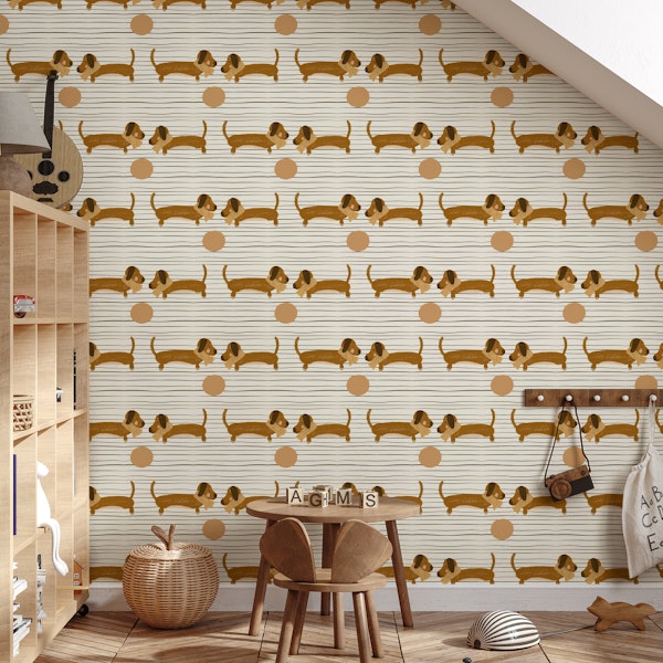 Fun and playful Dachshunds-Earthy tones