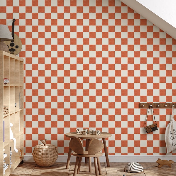 Vintage watercolor Red Checks