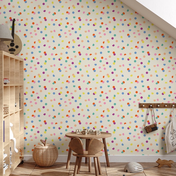 bright Confetti dots on cream