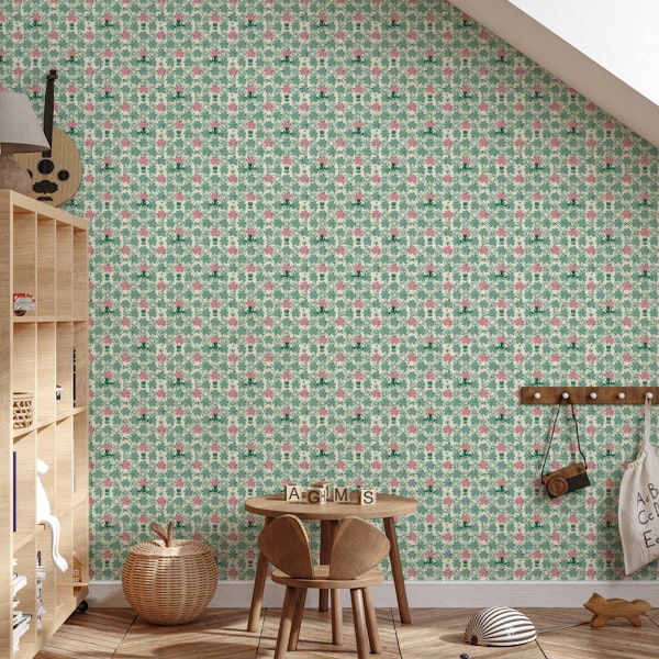 Scandi floral with frog and dragonfly