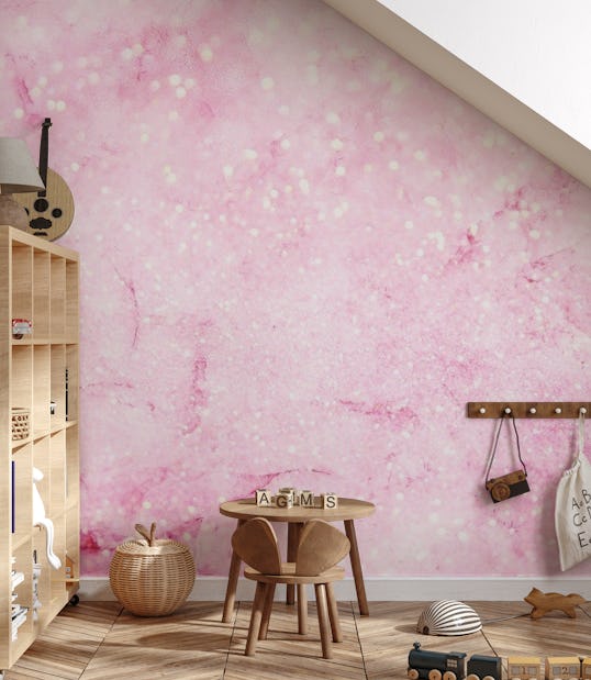 pen Eenheid Straat Roze Glamour Glitter Marmer behang | Happywall