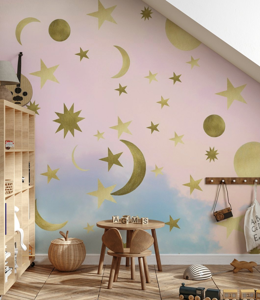 Pastel Starry Sky Moon Dream 1 wallpaper