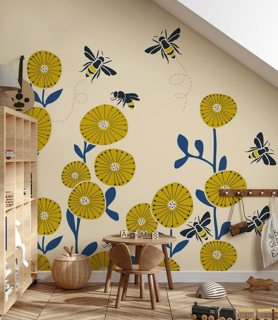 Garden Dreamer with bees wallpaper