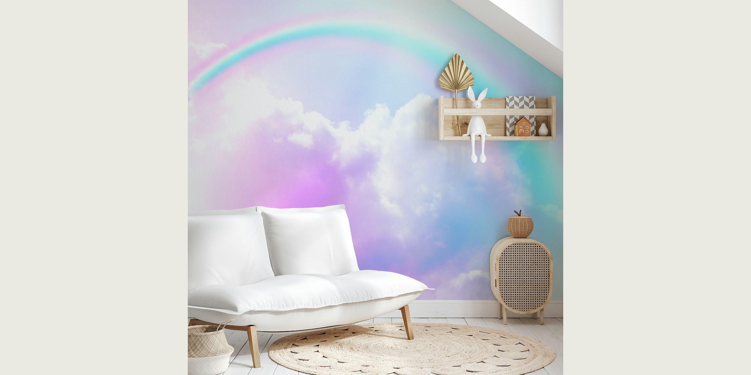 Magical rainbow clouds wallpaper - Happywall