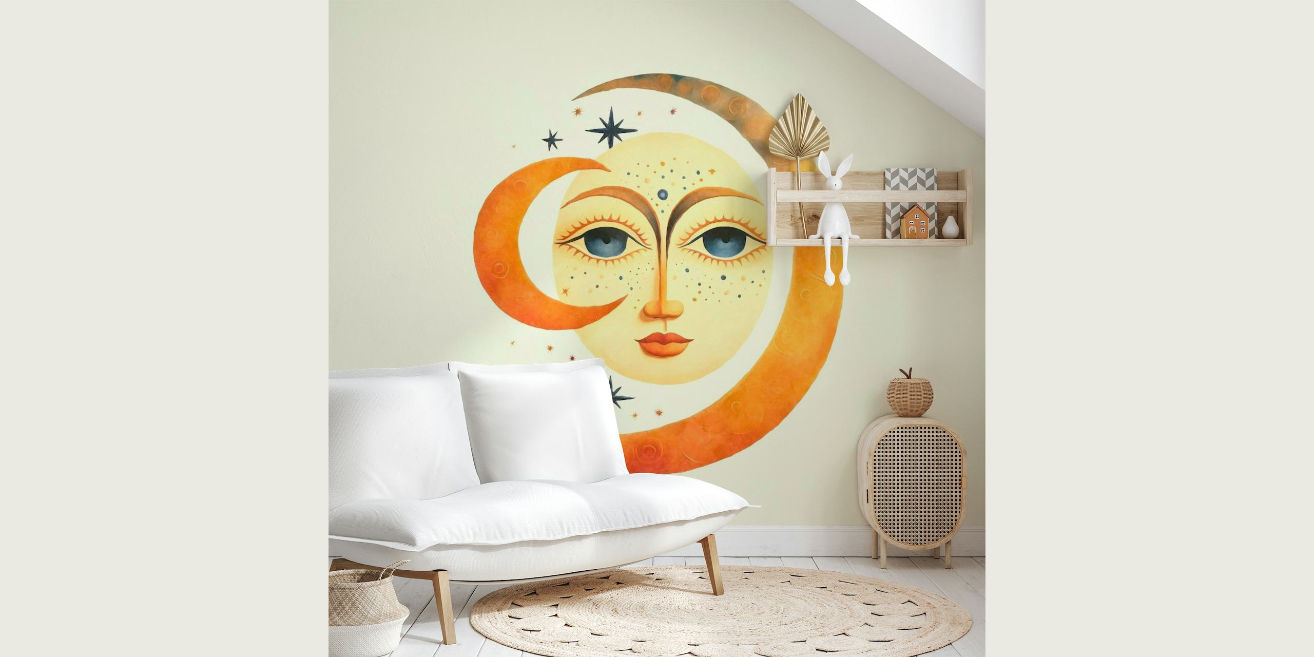 Whimsical Moon Watercolor Art wallpaper