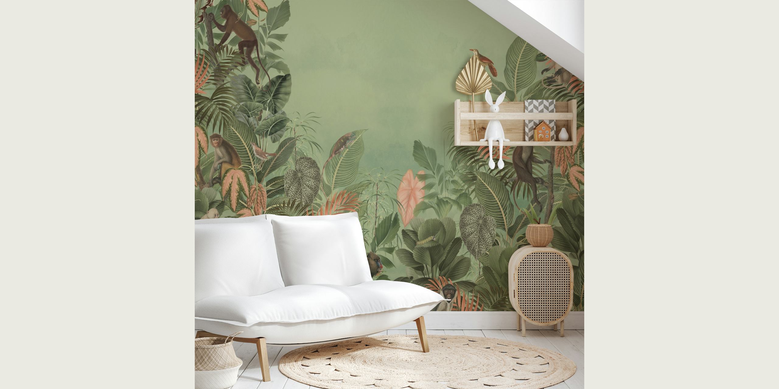 Jungle Monkey Retreat wallpaper design