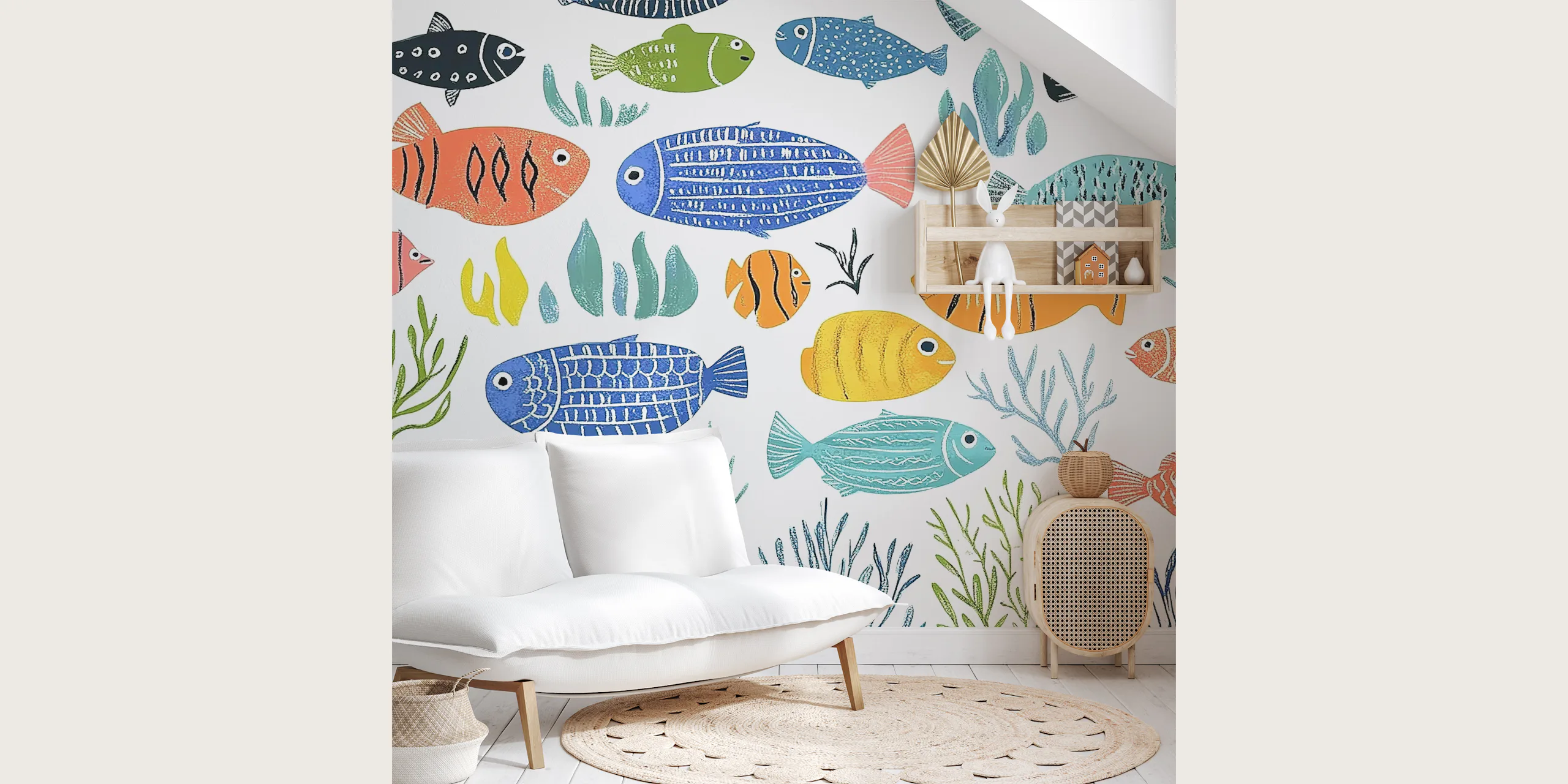 Colorful Fish Pattern Wallpaper