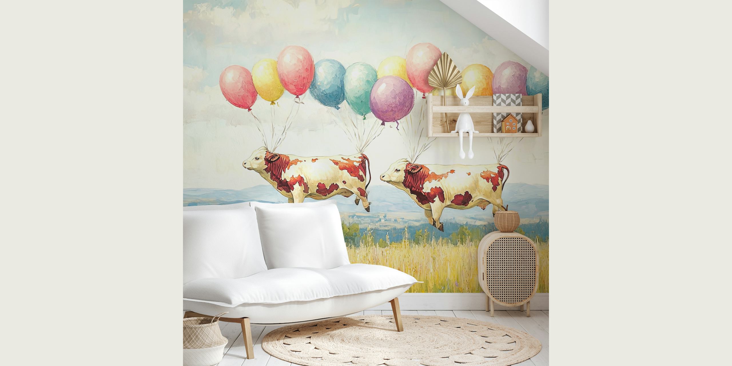 Flying Cows tapet i et lyst miljø