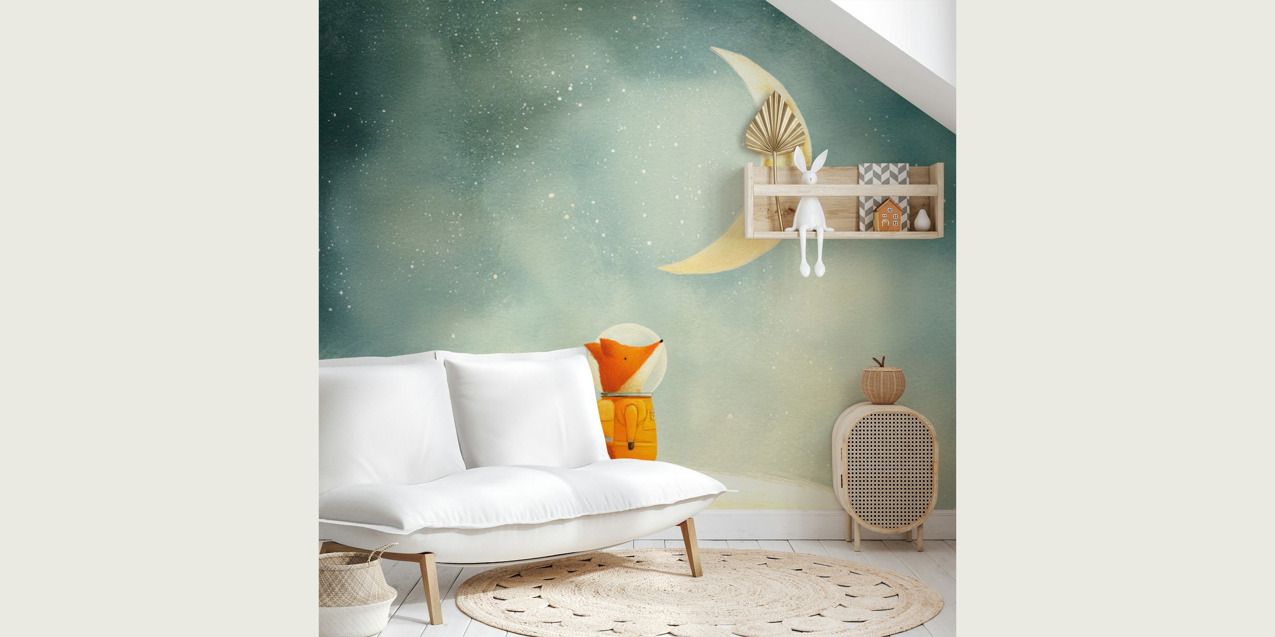 Tapeta Astronaut Fox Dream v útulném pokoji