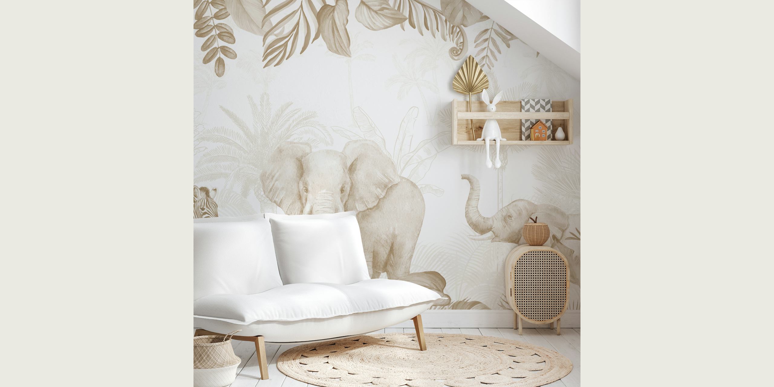 Calming Wildlife Forest Scene papel de parede em um quarto