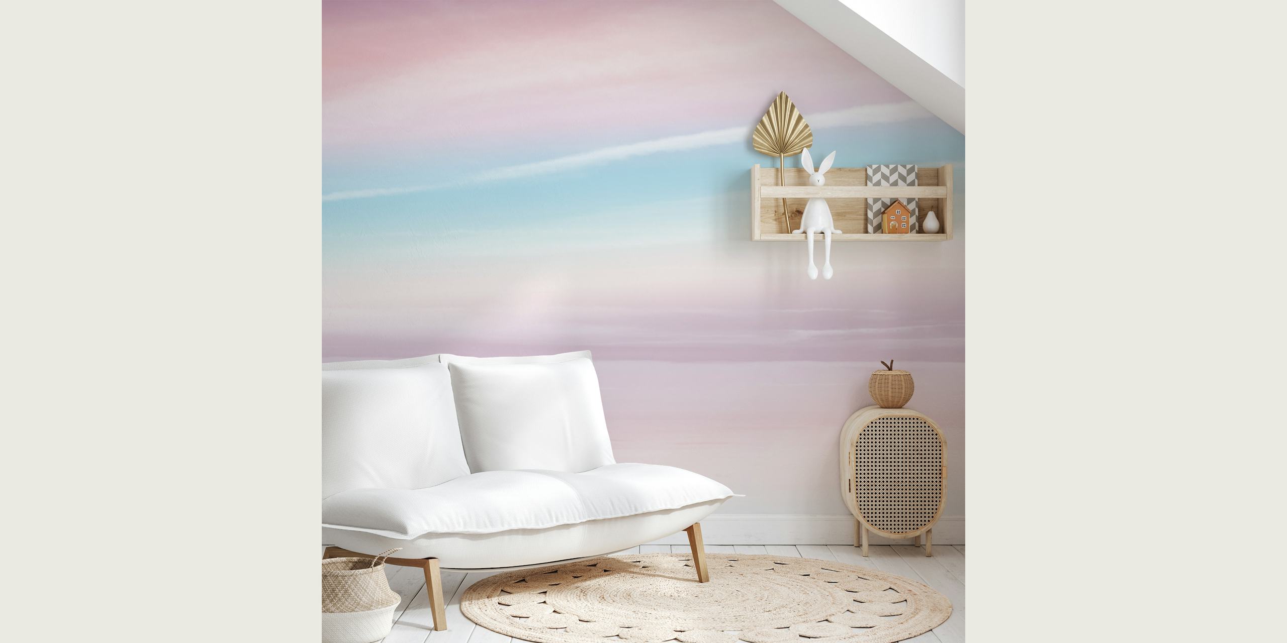 Pastel Sky Dream 3 Tapete in einem Raum