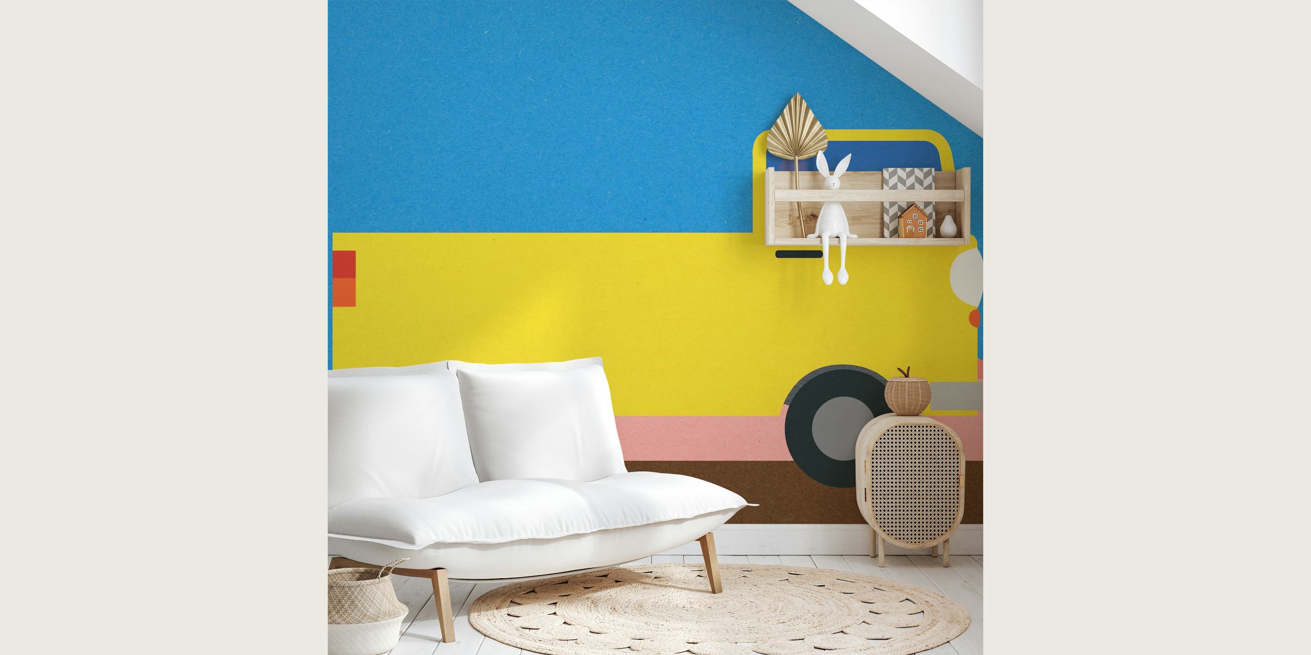 Tapeta Little Yellow Pick Up Truck v pokoji