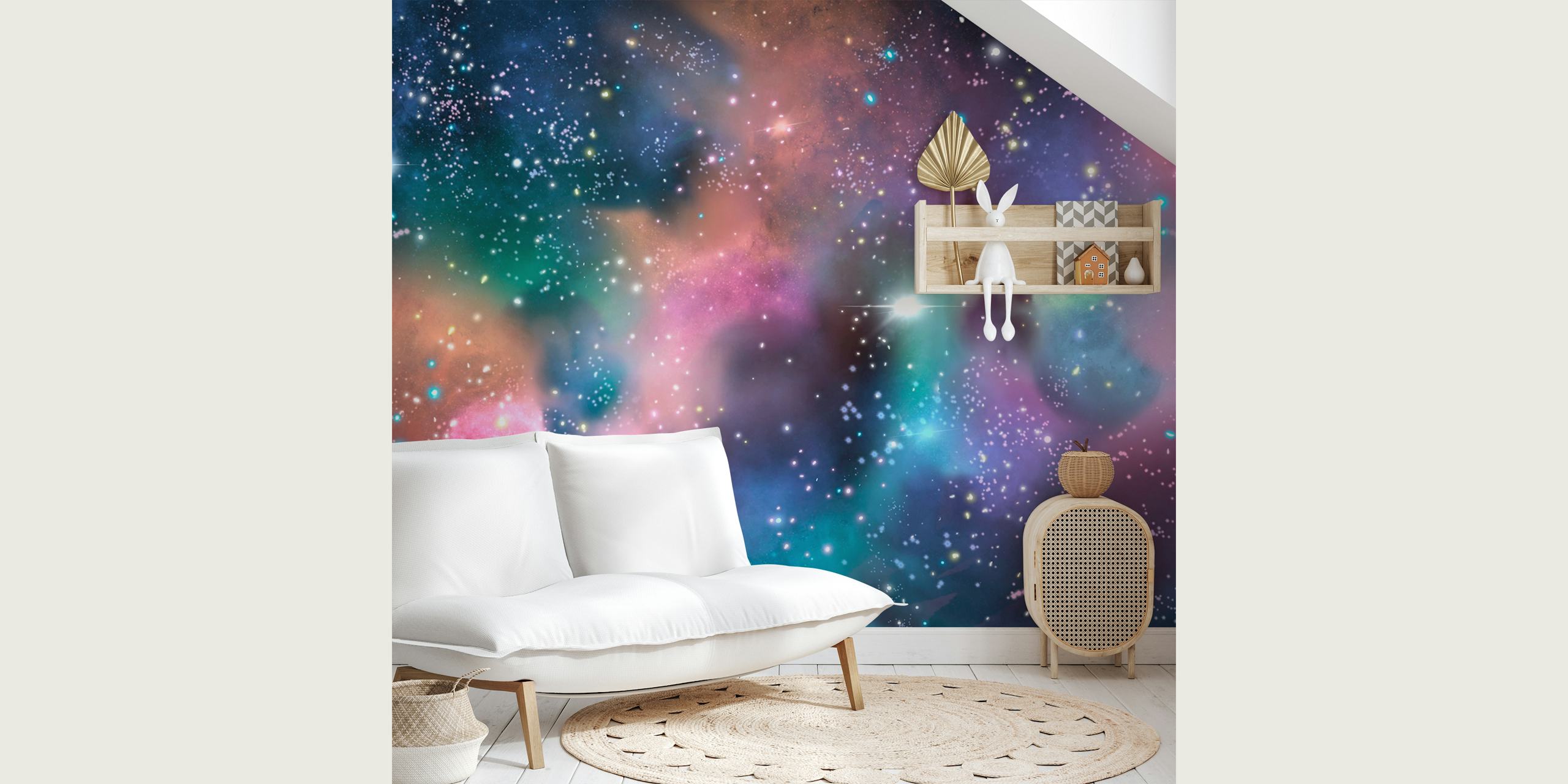 Colorful galaxy with stars and nebulae wallpaper