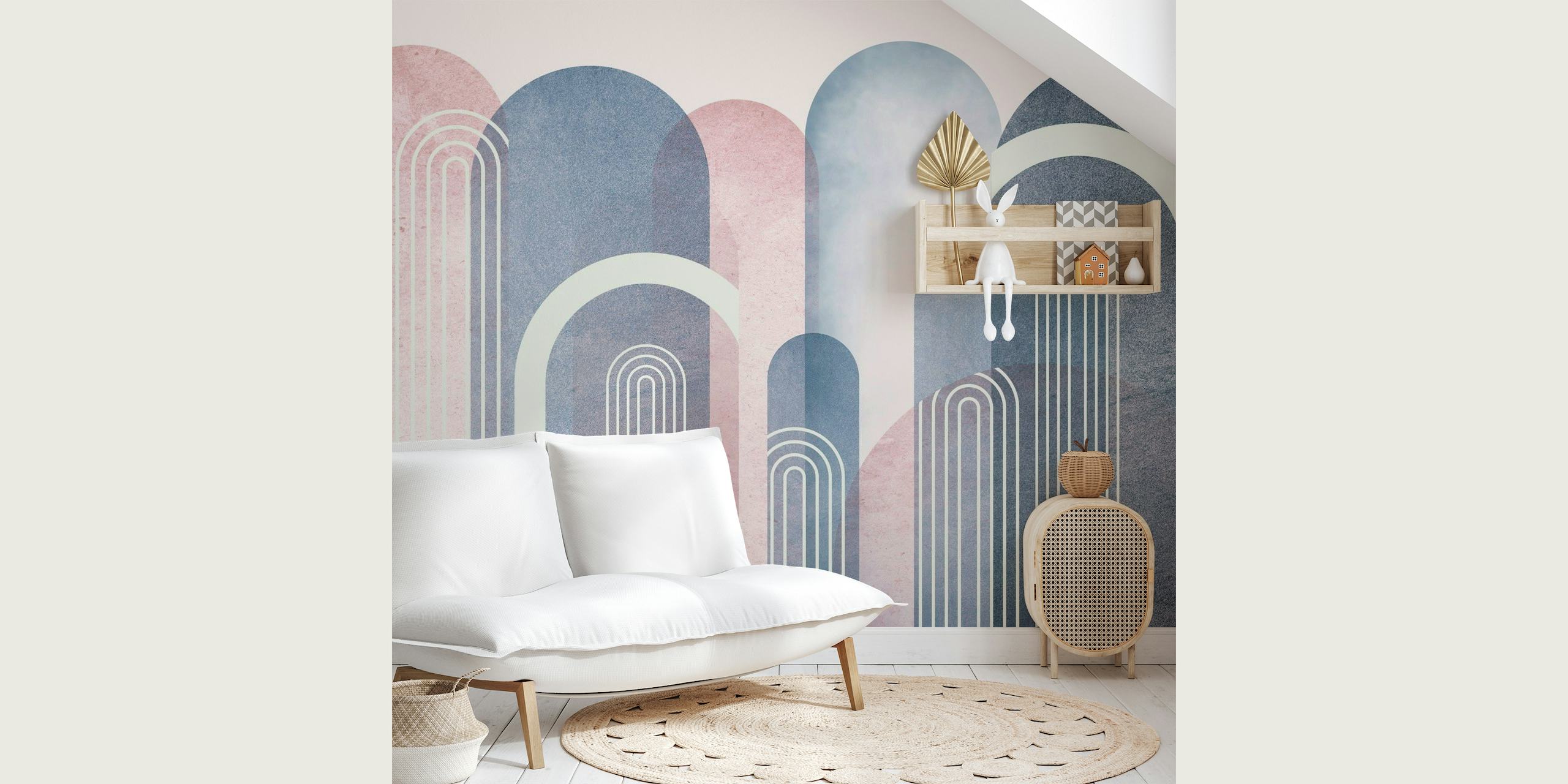 Pink and Blue Abstract Wall tapeta