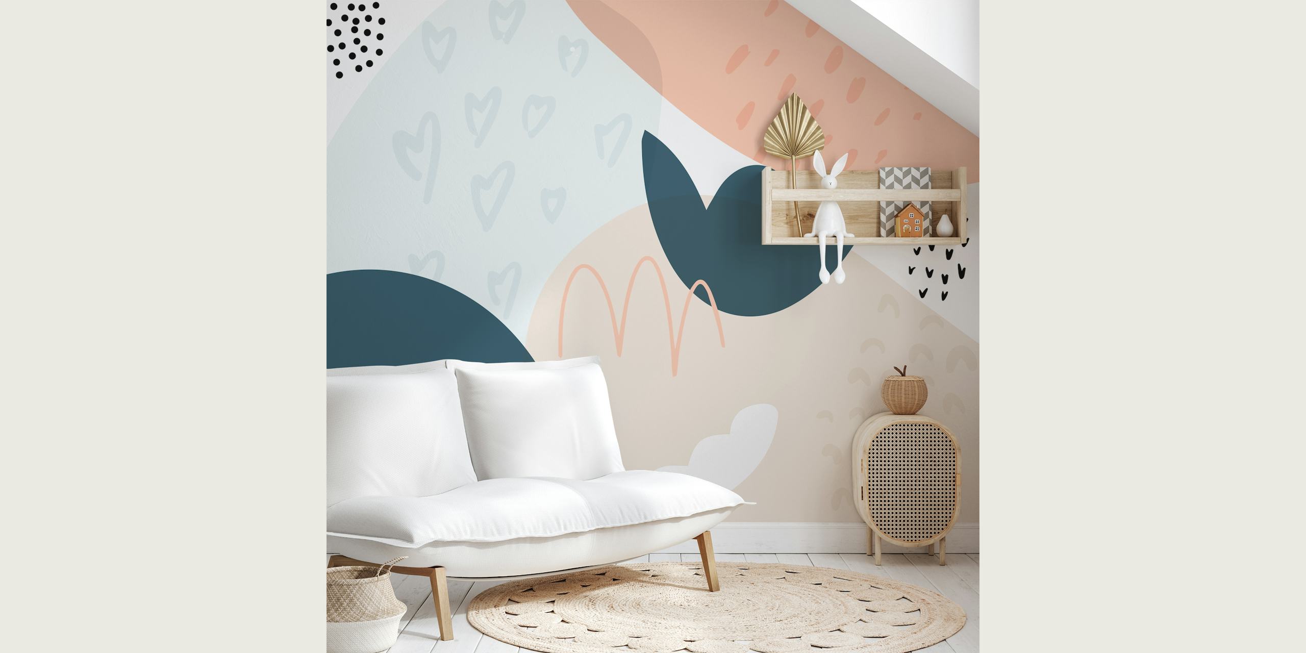 Scandi nursery tapet i et moderne rom