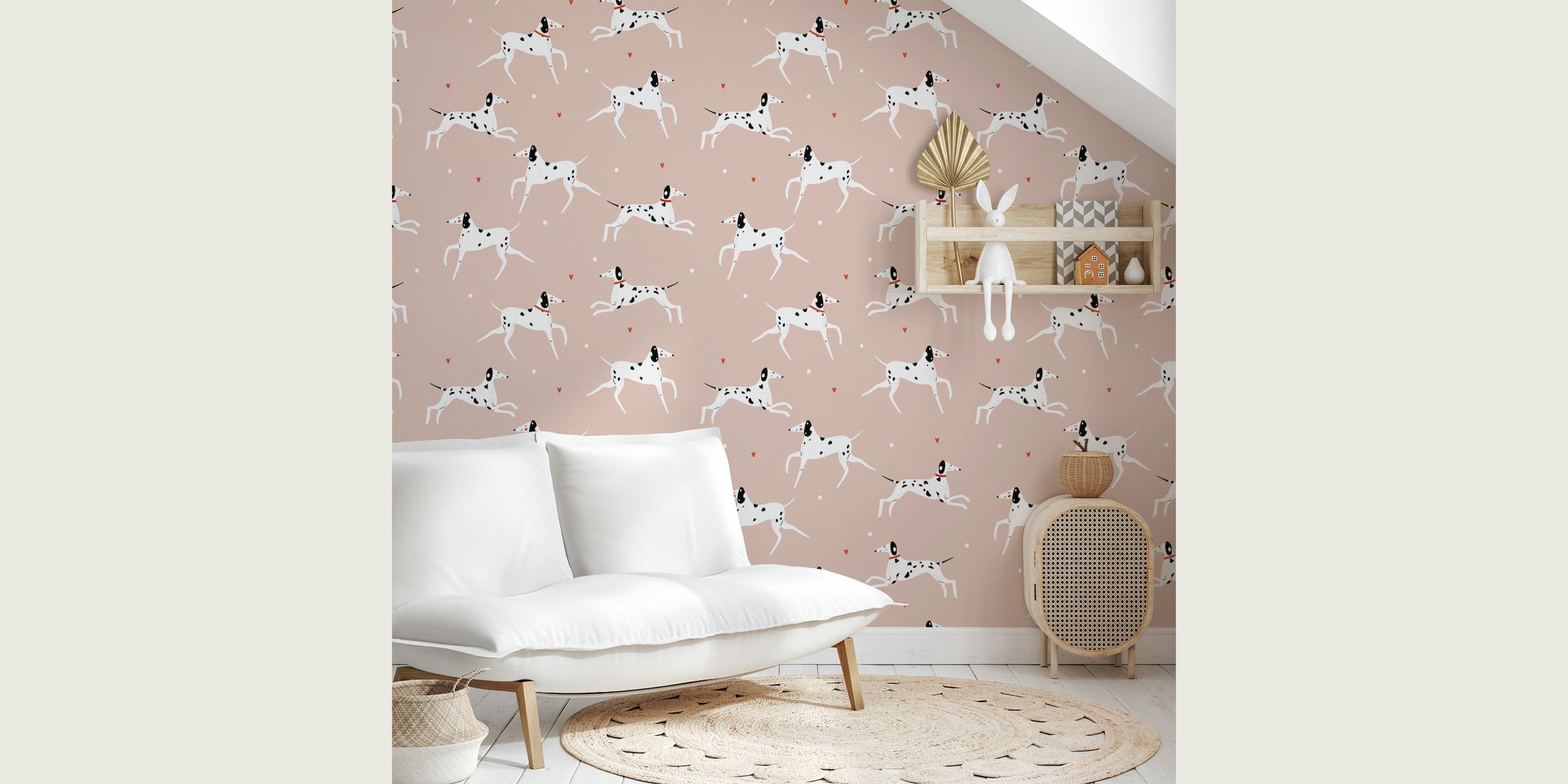 Motif Dalmatien illustratif sur papier peint