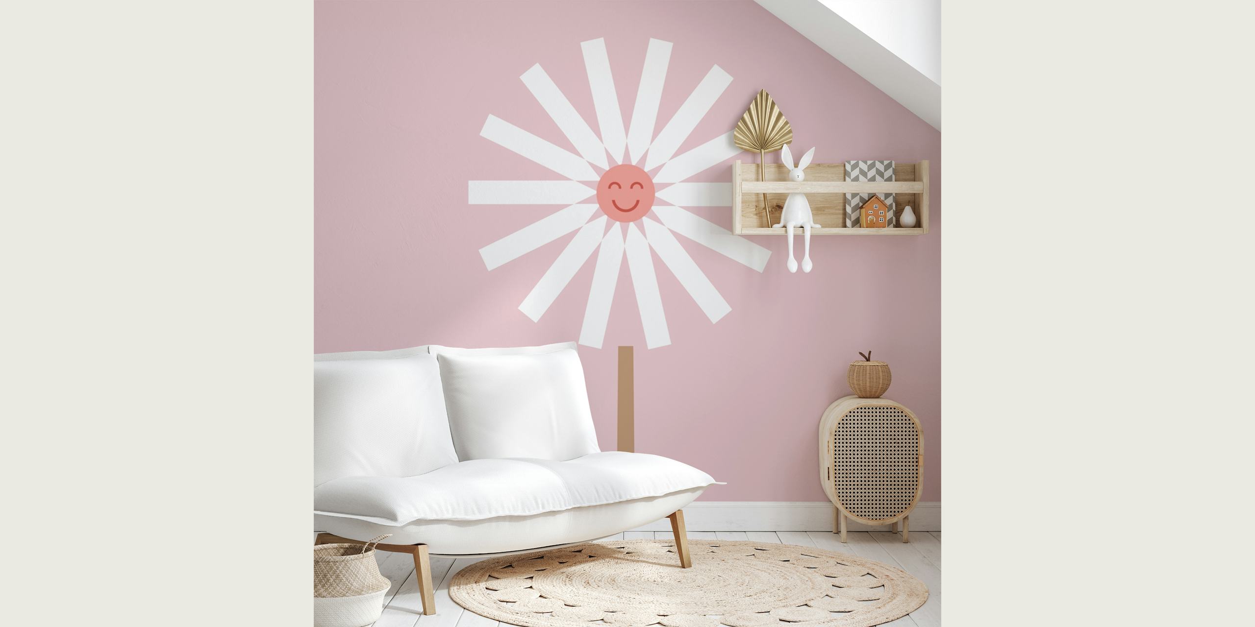 Happy Daisy soft pink panel v pokoji