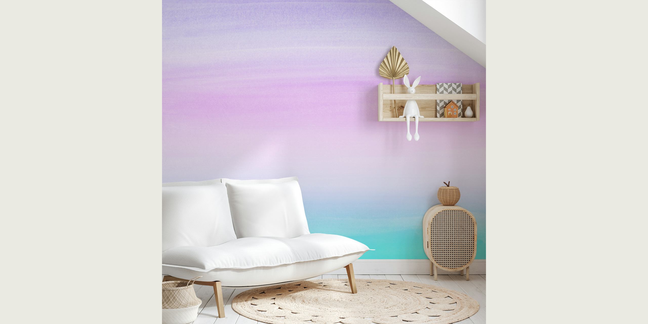 Watercolor ombre wallpaper in pastel colors of purple, pink, and blue