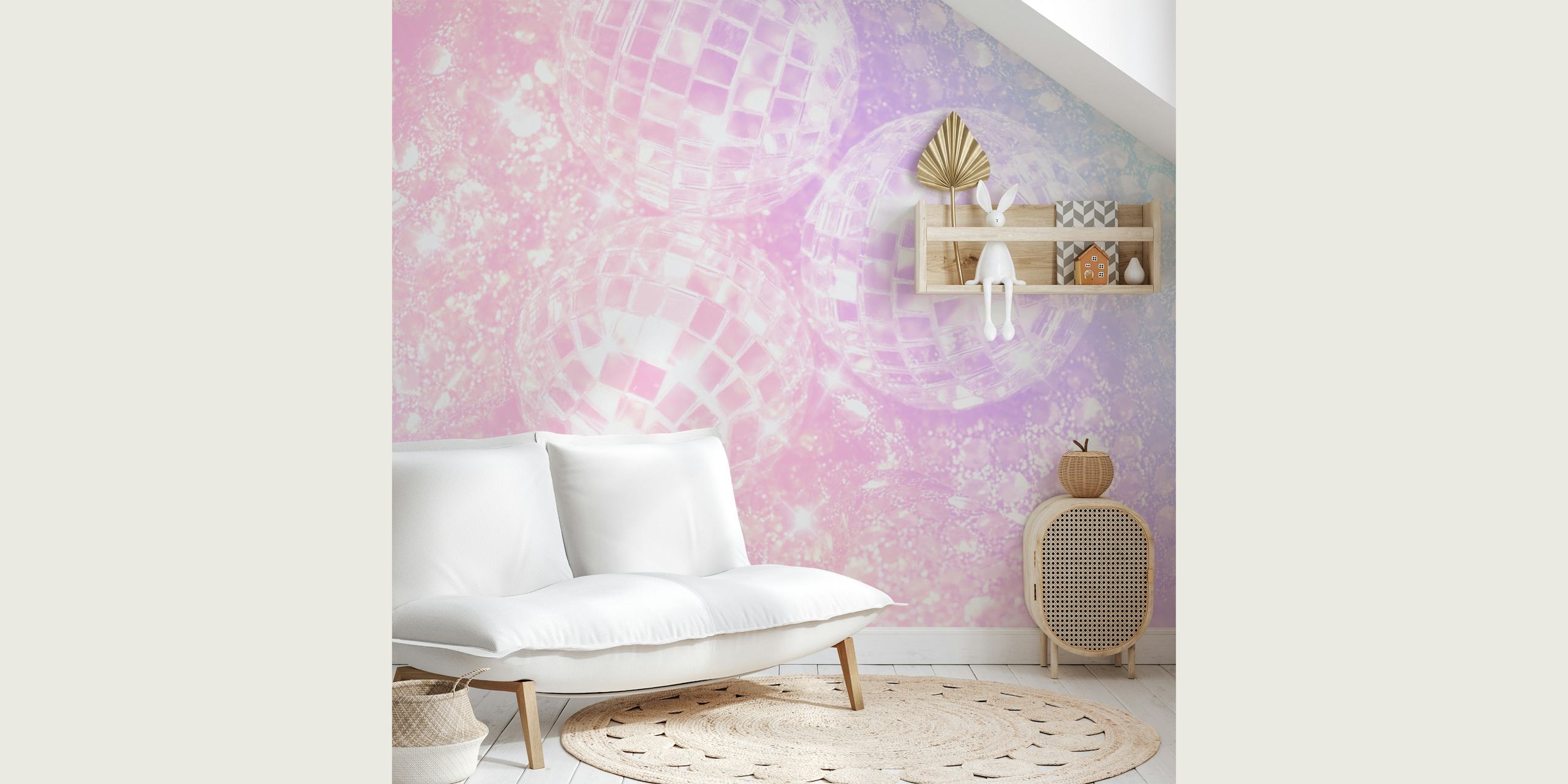 Unicorn Disco Balls tapet i et rom