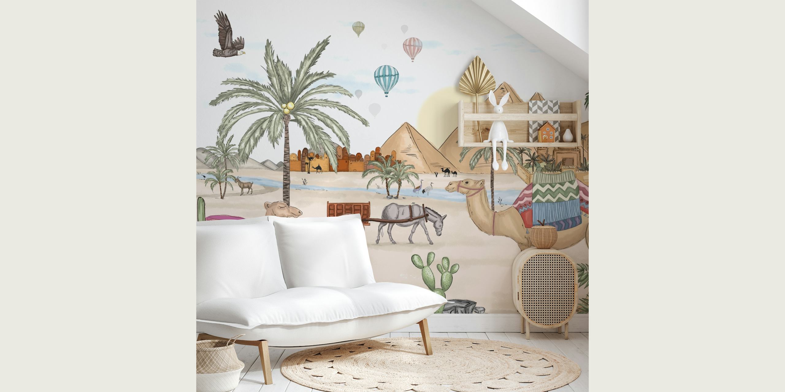 Egyptian Oasis wallpaper in a room setting