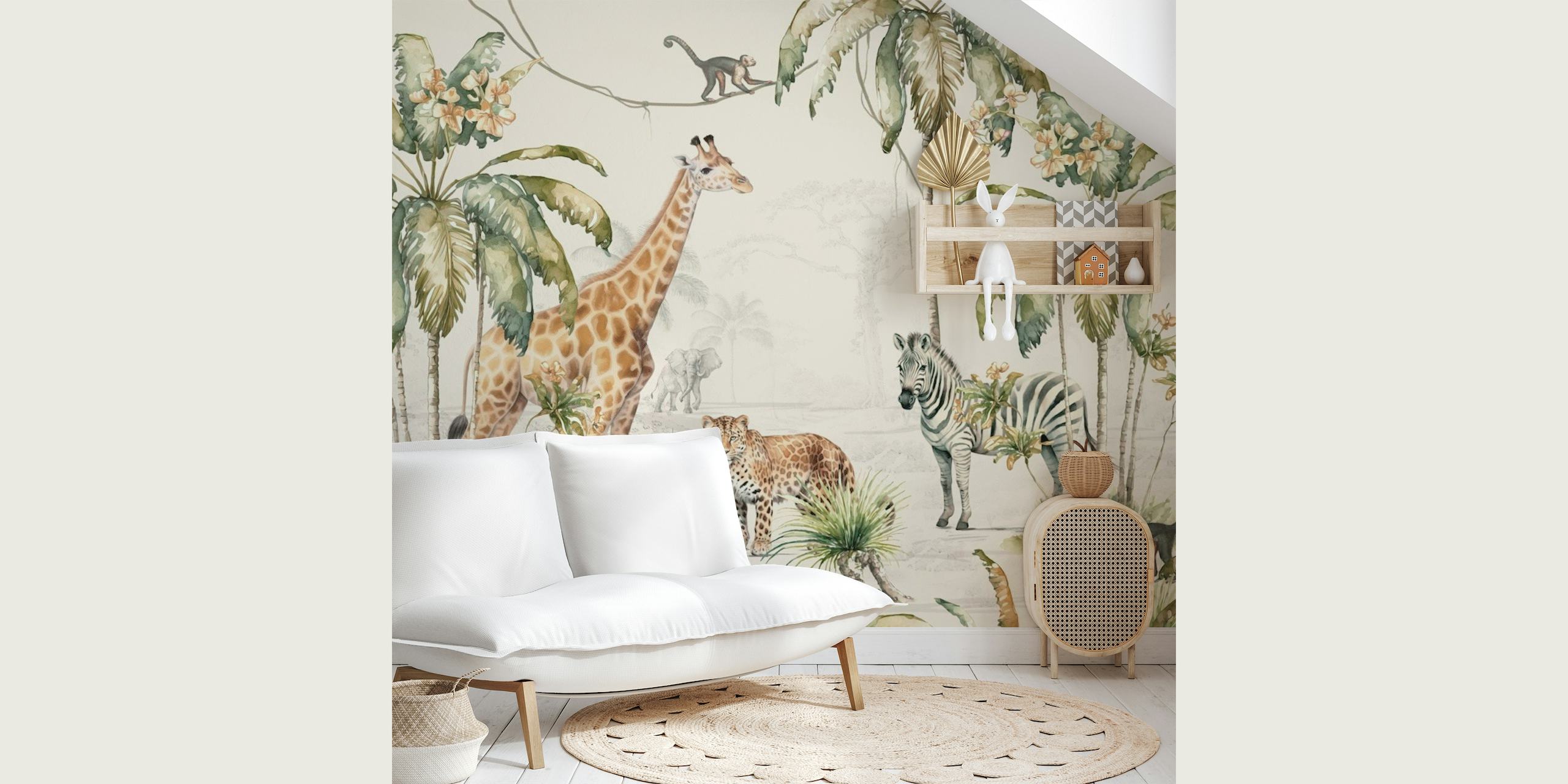 Whimsical Wildlife Off White wallpaper