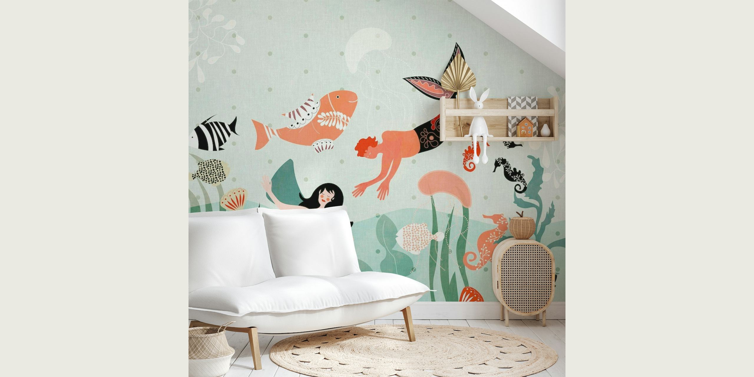 Little mermaid illustration wallpaper