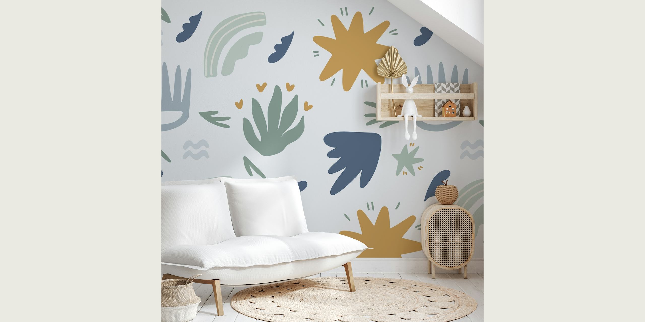 Happy Kids Wall Green wallpaper in a room