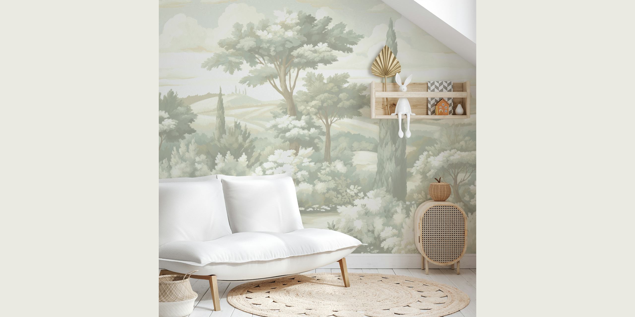 Tuscany Baroque Painting wallpaper in a room