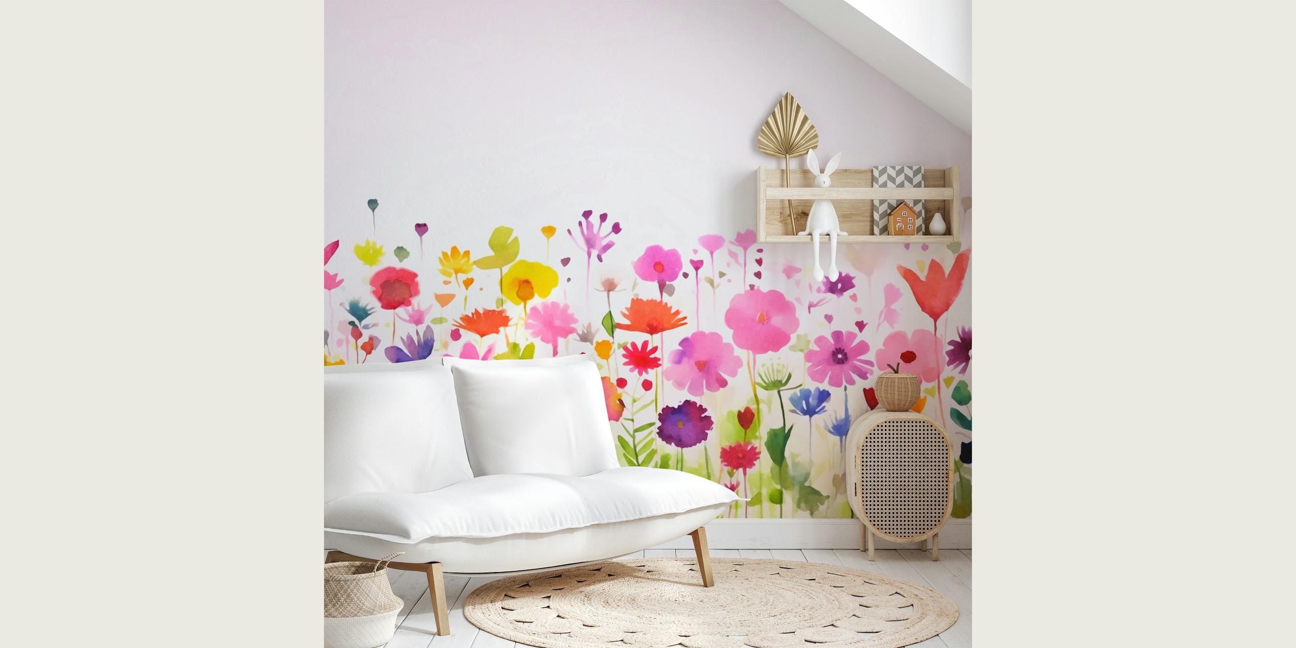 Colorful multicolor floral watercolor wallpaper