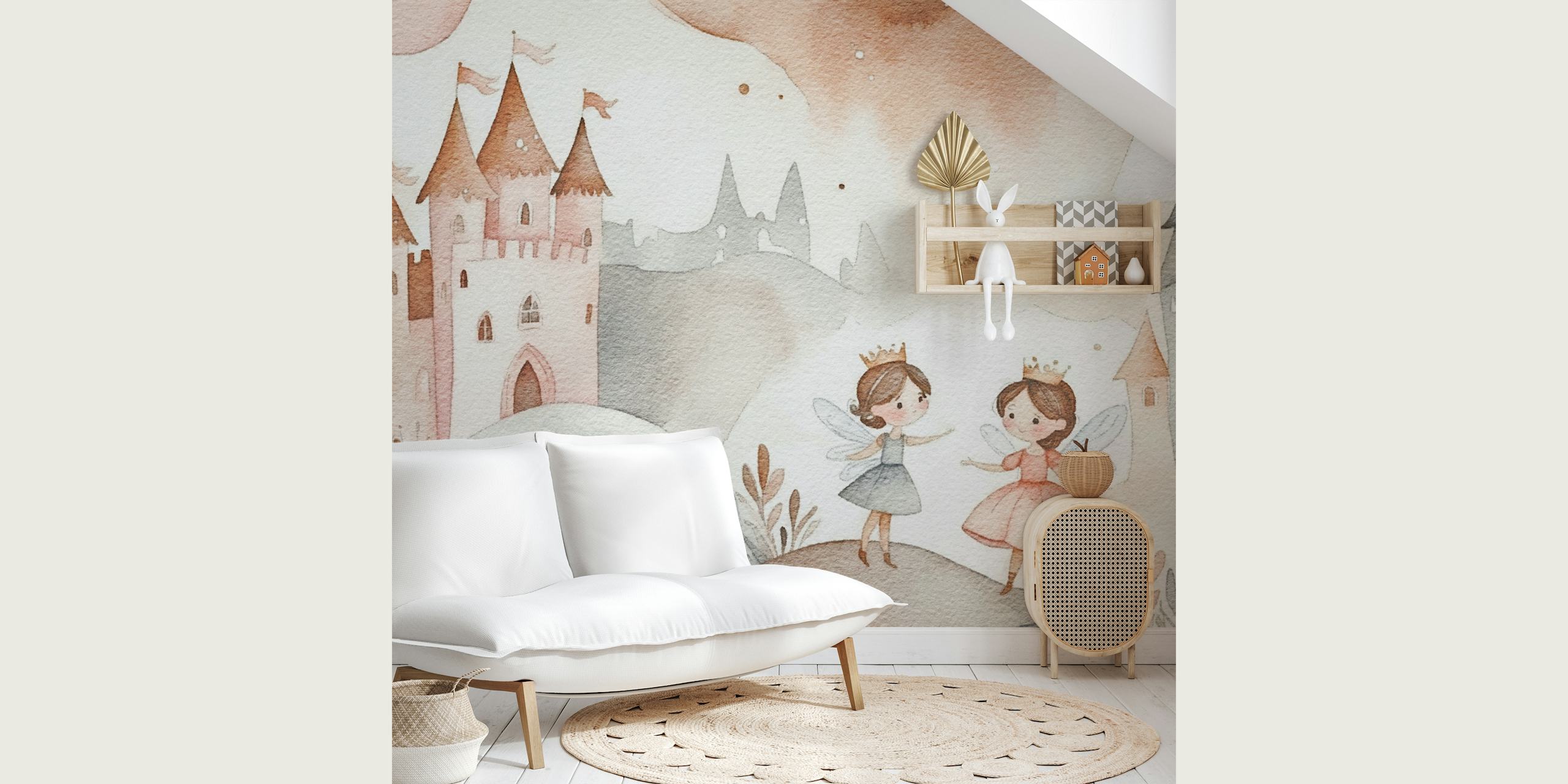 Fairytale castles and princess wallpaper em um quarto