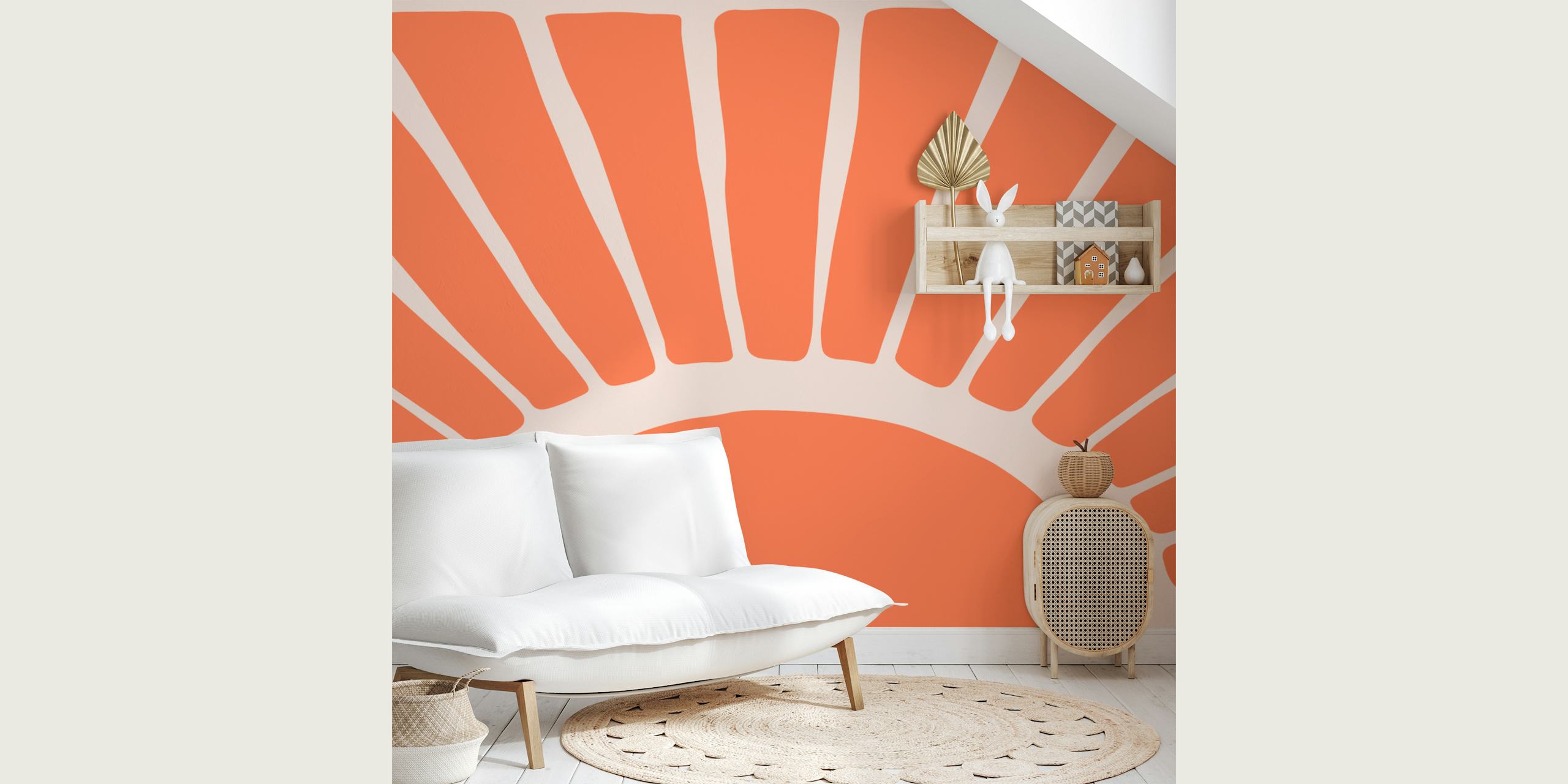 Abstract geometric sunburst shapes in orange wallpaper