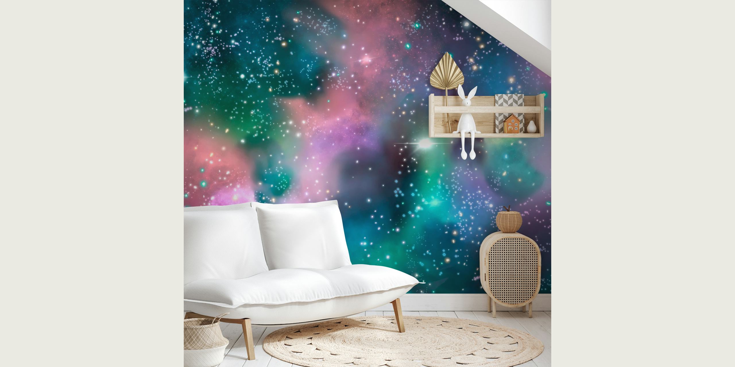Celestial Harmony wallpaper displayed in a room