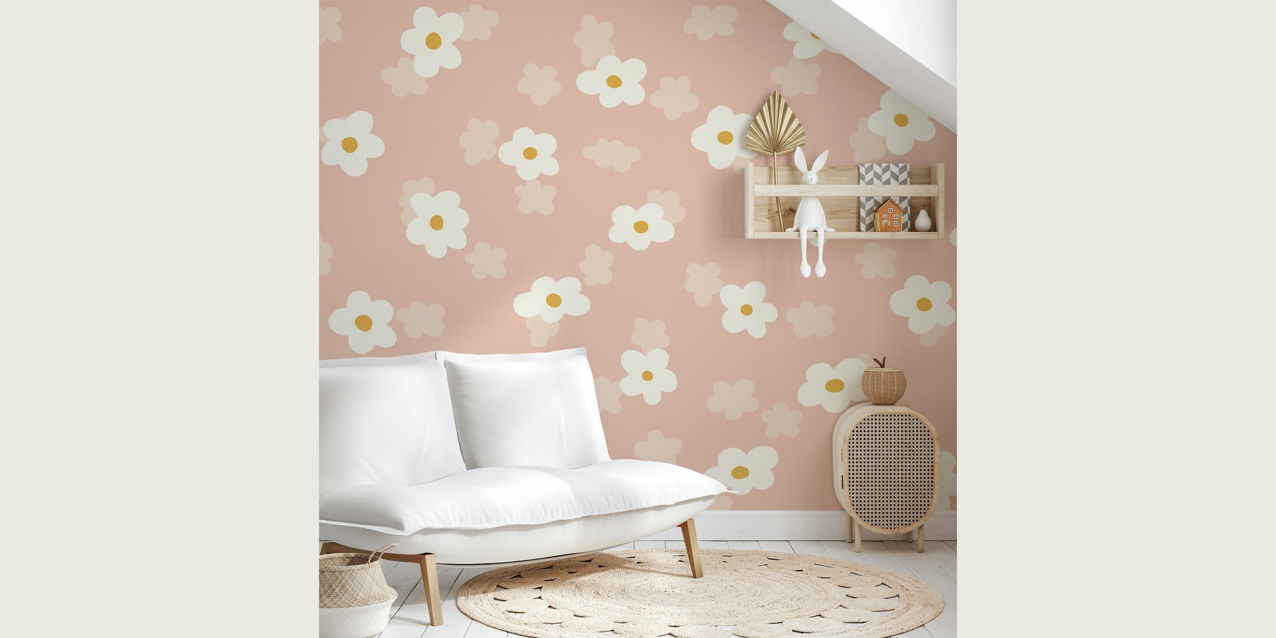 Blossom Blush Charm floral tapet i et rom