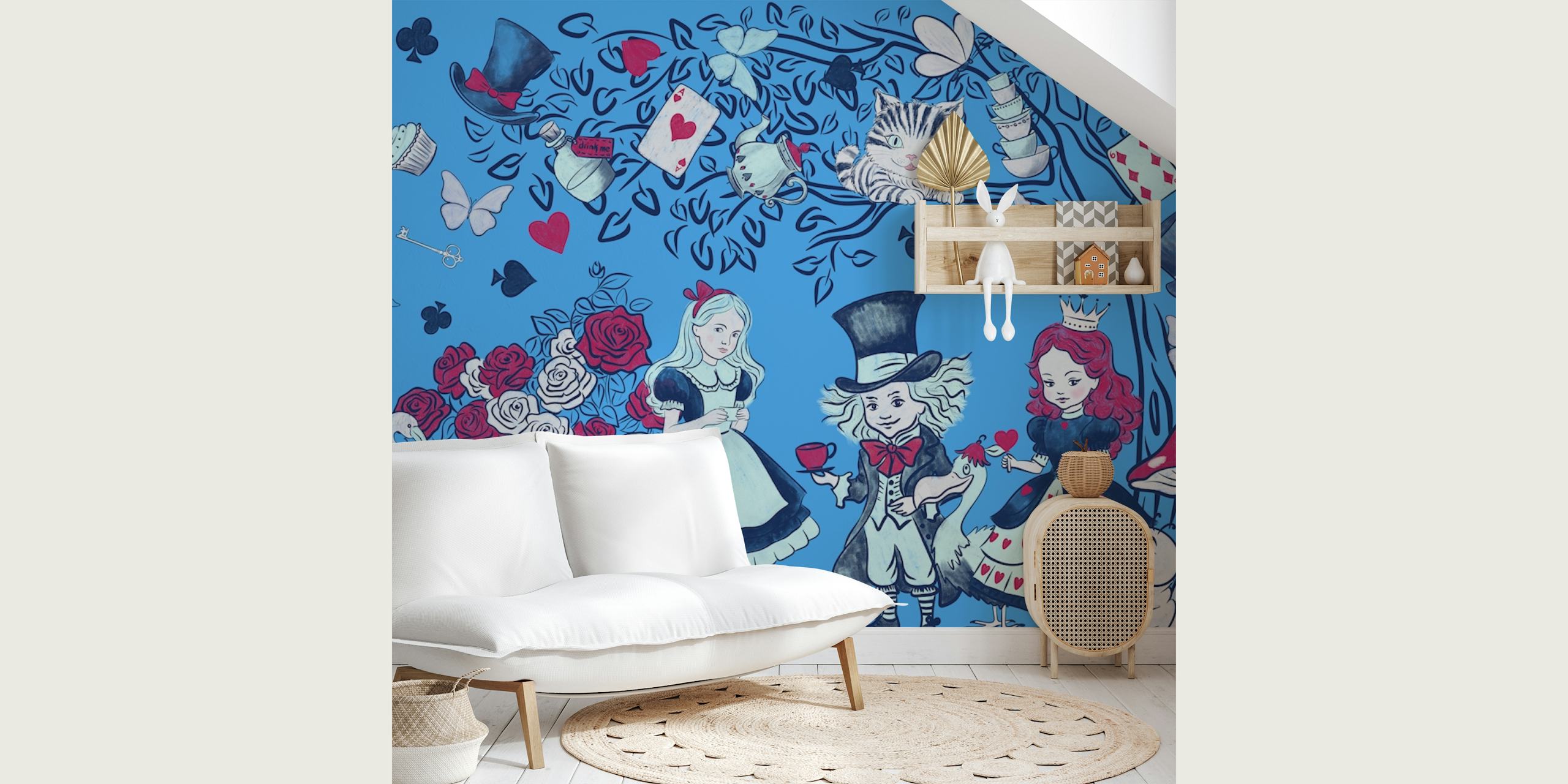 Papel de parede de fantasia com Alice e amigos