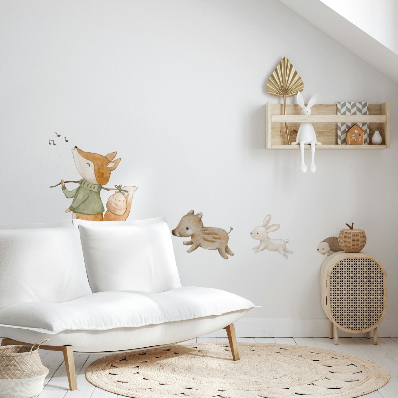 Woodland Friends Parade wallpaper in a room