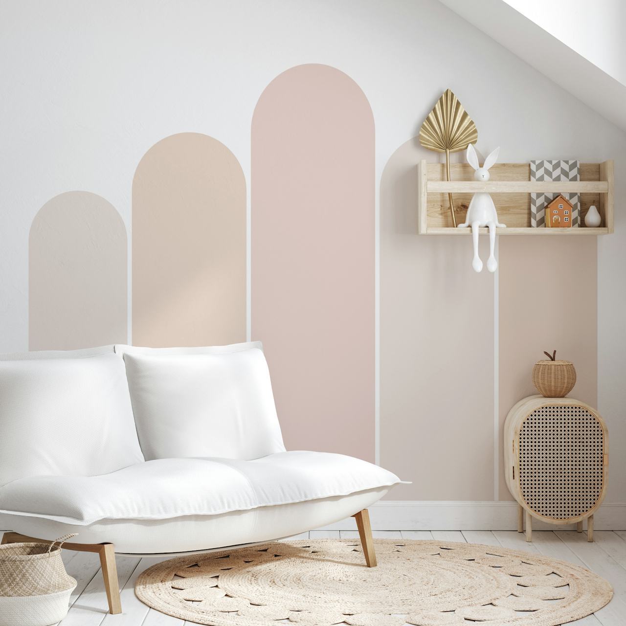 Tapeta Boho Arches prikazana u nursery