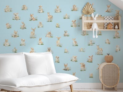 Baby Animal Bliss in baby blue