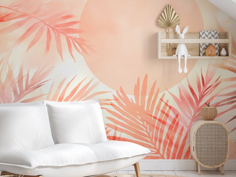 Calm Oasis Palm Leaves Sunrise
