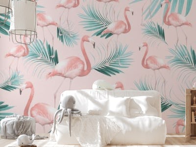 Blush Flamingo Palm Vibes 1