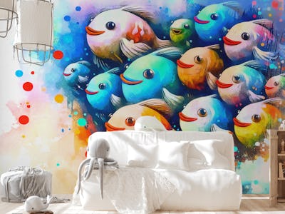 Together - Happy Pastel Sea Life Art