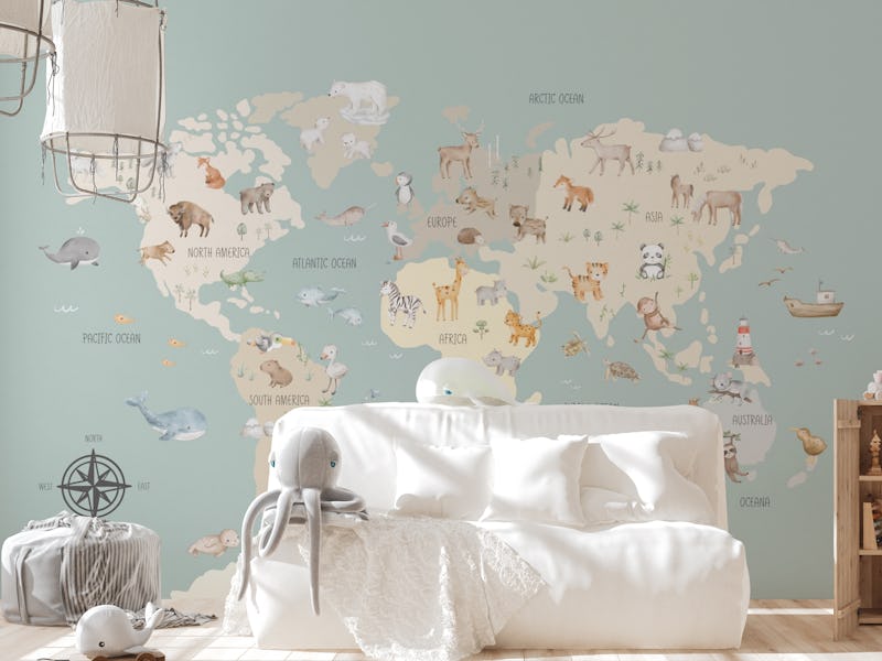 Animal Adventure World Map on Green