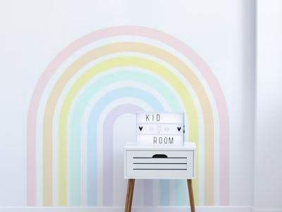 Dreamy Soft Pastel Rainbow Mural