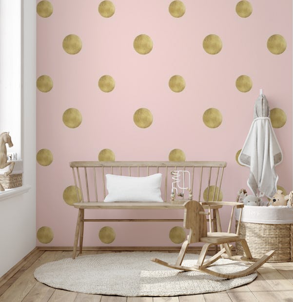 Happy Polka Dots Gold 1 wallpaper - Happywall