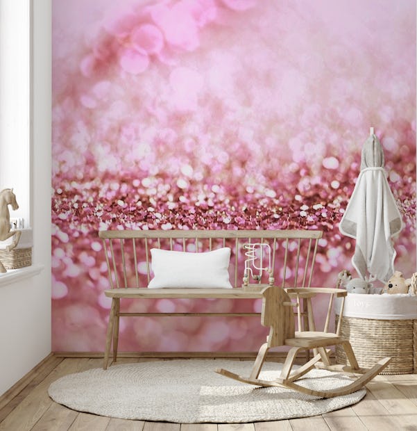 Sparkling Unicorn Pink Glitter wallpaper - Happywall