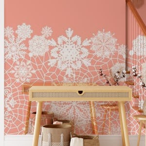 Coral Pink White Lace