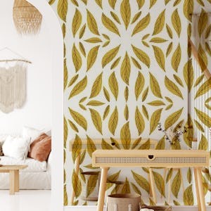 Whimsy Mustard: Playful Textured Leafy Delight