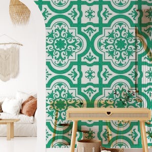 Turkish green white pattern
